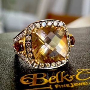 Le Vian 14k yellow gold Smokey Quartz and Diamonds